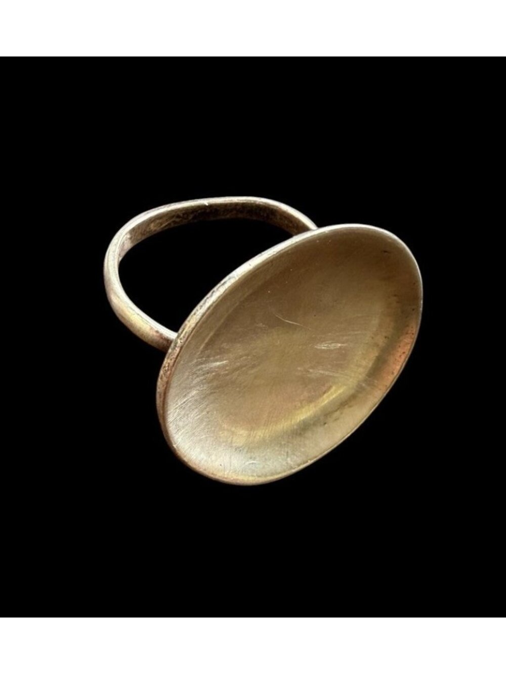 925 Sterling Silver Mid Century Modern Round Ring Size 8